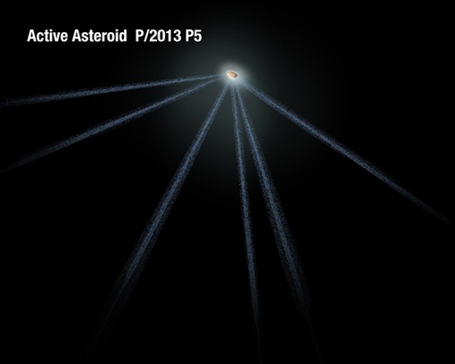 Художник, следуя объяснениям ученых, прорисовал хвосты астероида более четко. Фото: НАСА