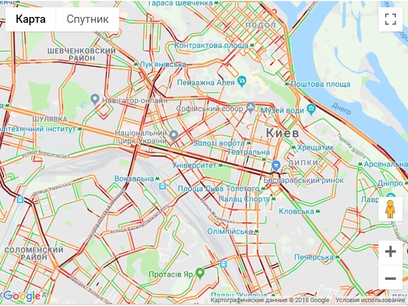 Киев сковали многокилометровые пробки: карта ''красных'' зон