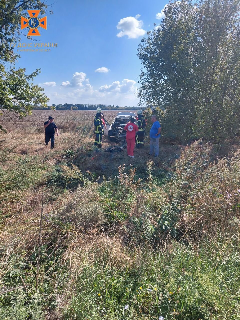 На Запоріжжі рятувальники виглянули з автівки водія, якого затиснуло конструкціями понівеченої автівки